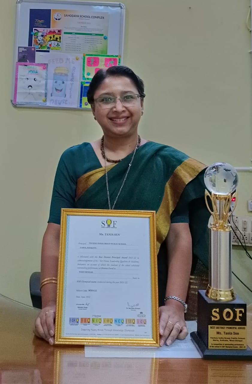 SOF Best District Principal Award - Ms. Tania Sen